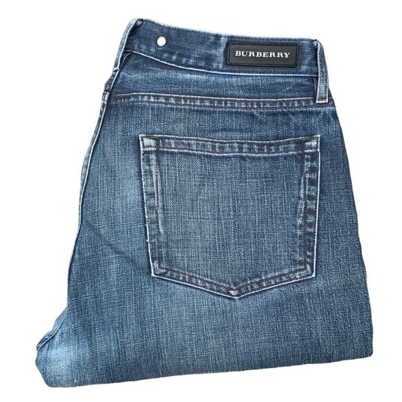 VINTAGE Burberry Jeans Size 34 Blue RIPPED CROTCH - Picture 1 of 10